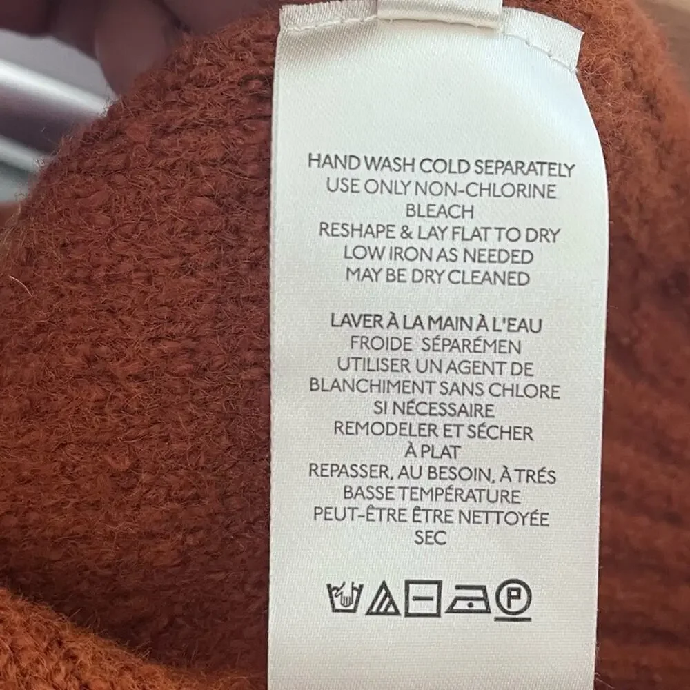 Free People Sweater Womens XS/TP Reverie Burnt Butter V Neck Ballon Sleeve